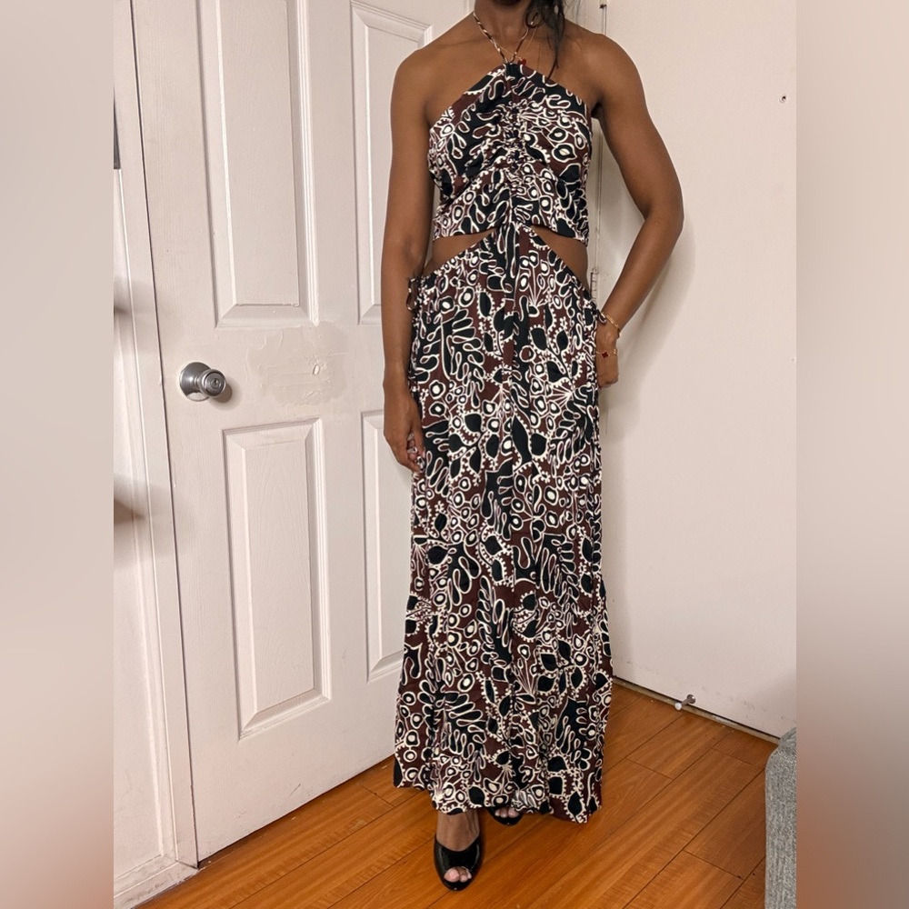 Who What Wear Black and White Patterned Skirt Set
